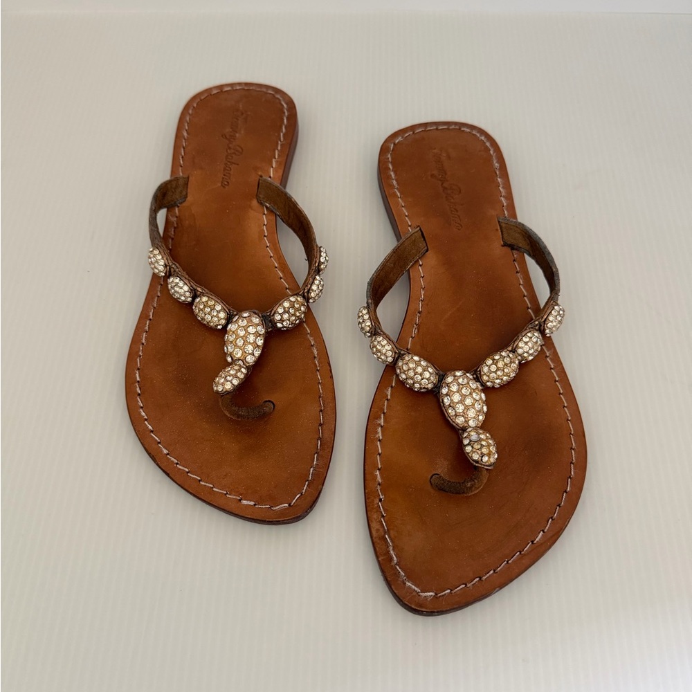 Tommy Bahama Women’s Rhinestone/Leather Sandals Size 8